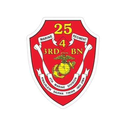 3rd BN 25th Marines 4th Marine Div (USMC) Transparent STICKER Die-Cut Vinyl Decal 6 Inch - The Sticker Space