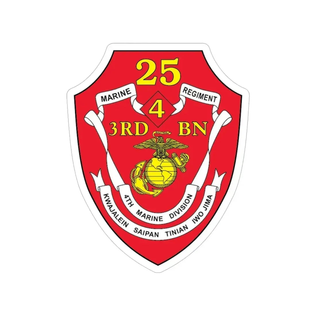 3rd BN 25th Marines 4th Marine Div (USMC) Transparent STICKER Die-Cut Vinyl Decal - The Sticker Space