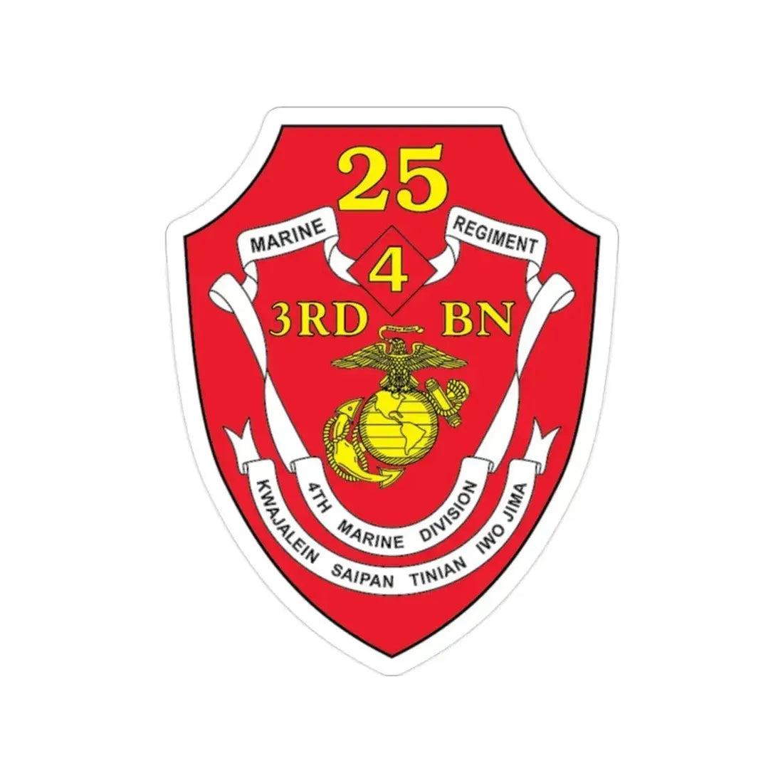 3rd BN 25th Marines 4th Marine Div (USMC) Transparent STICKER Die-Cut Vinyl Decal - The Sticker Space