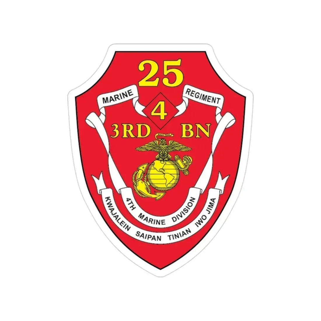 3rd BN 25th Marines 4th Marine Div (USMC) Transparent STICKER Die-Cut Vinyl Decal - The Sticker Space