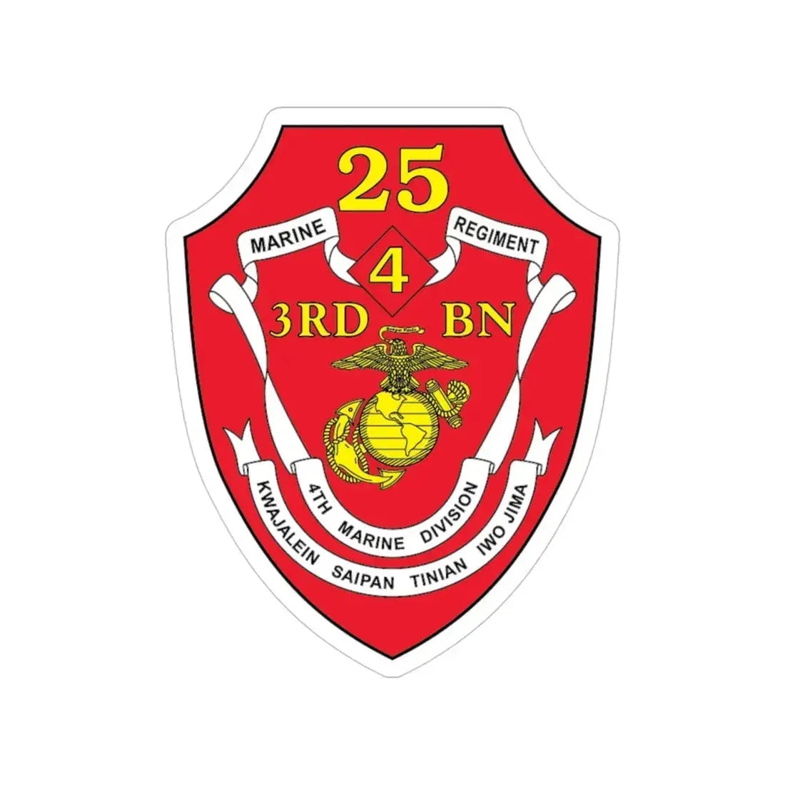3rd BN 25th Marines 4th Marine Div (USMC) Transparent STICKER Die-Cut Vinyl Decal - The Sticker Space