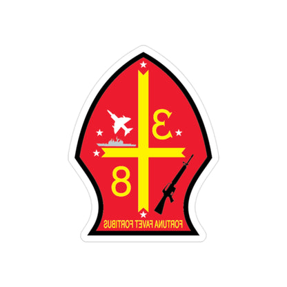 3rd Bn 8th Marines (USMC) REVERSE PRINT Transparent STICKER-2" × 2"-The Sticker Space