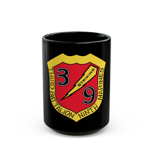 3rd Bn 9th Marines (USMC) Black Coffee Mug-15oz-The Sticker Space