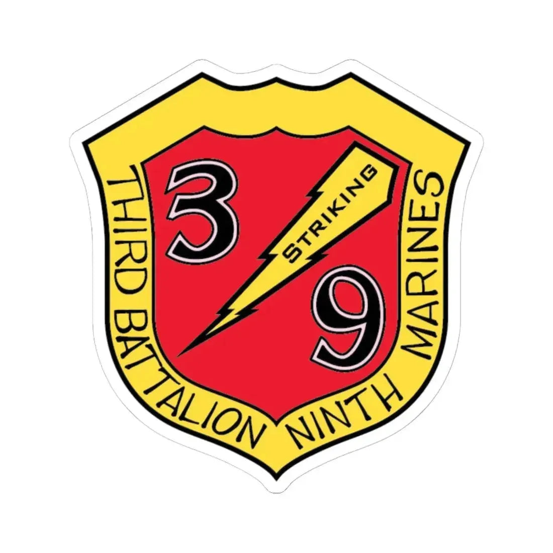 3rd Bn 9th Marines (USMC) STICKER Vinyl Kiss-Cut Decal 6 Inch White - The Sticker Space