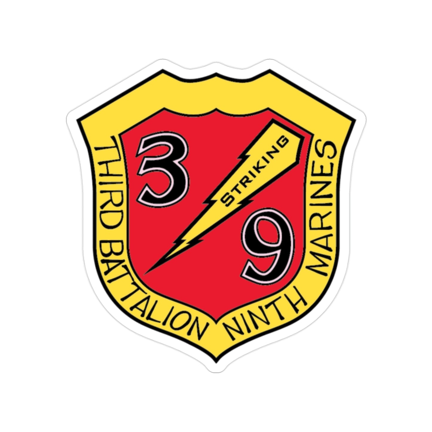 3rd Bn 9th Marines (USMC) Transparent STICKER Die-Cut Vinyl Decal-2 Inch-The Sticker Space