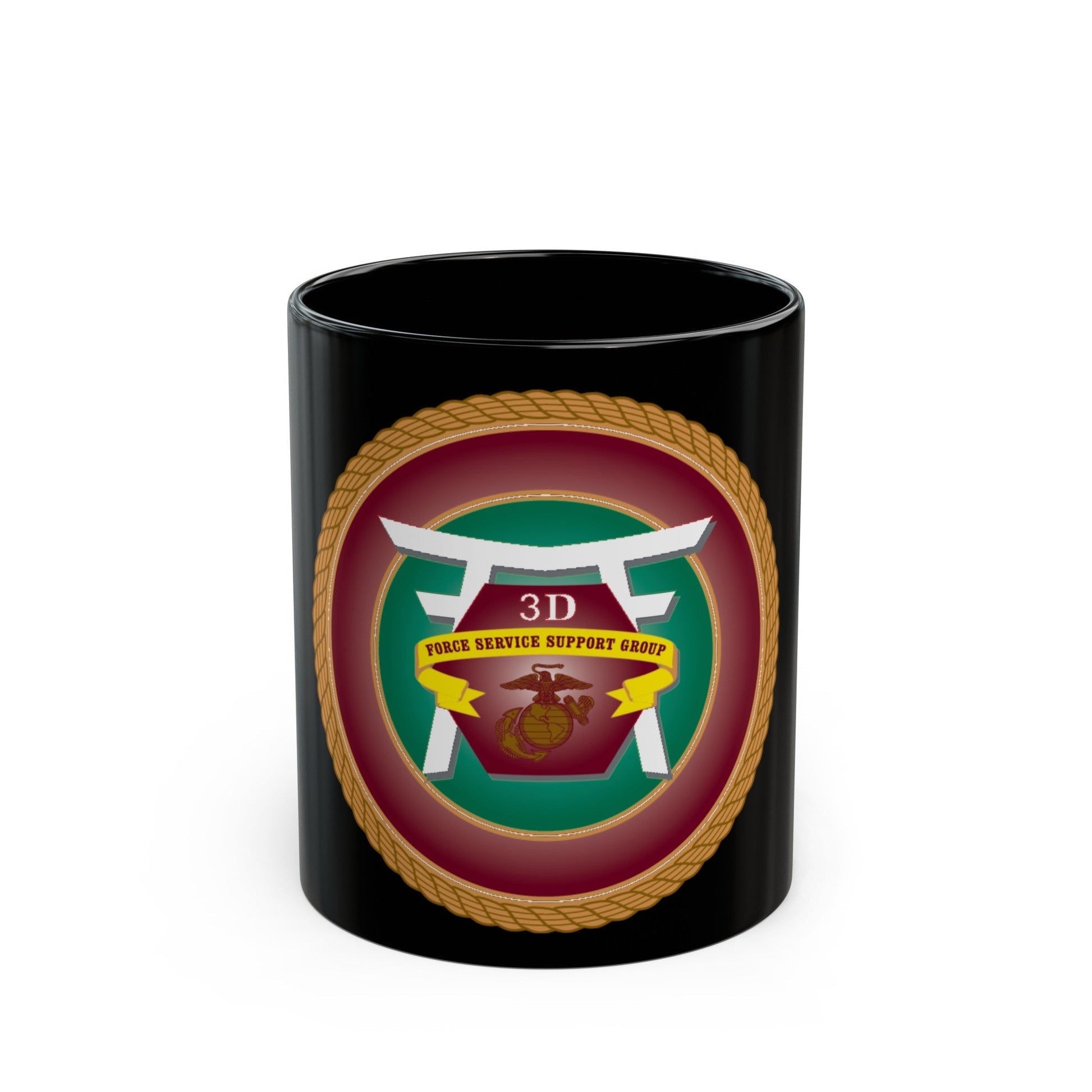 3rd Force Service Support Group 3D FSSG (USMC) Black Coffee Mug-11oz-The Sticker Space