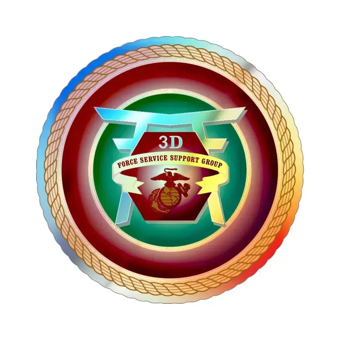 3rd Force Service Support Group 3D FSSG (USMC) Holographic STICKER Die-Cut Vinyl Decal 4 Inch Holographic - The Sticker Space
