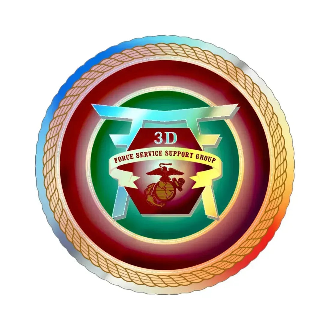 3rd Force Service Support Group 3D FSSG (USMC) Holographic STICKER Die-Cut Vinyl Decal 4 Inch Holographic - The Sticker Space