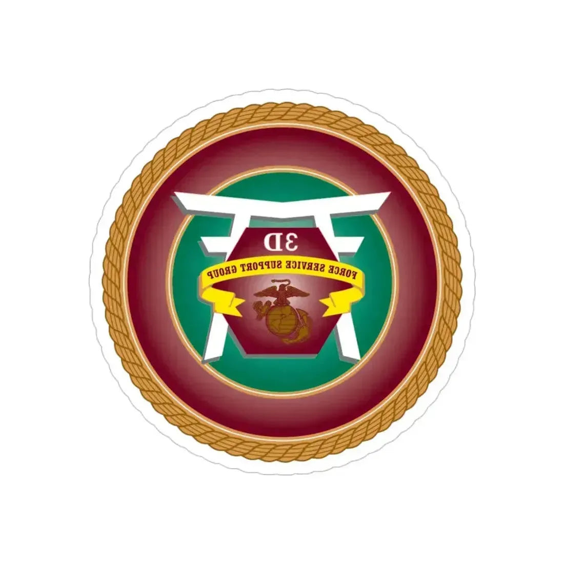 3rd Force Service Support Group 3D FSSG (USMC) REVERSE PRINT Transparent Die-Cut STICKER 6 Inch Die-Cut Transparent - The Sticker Space