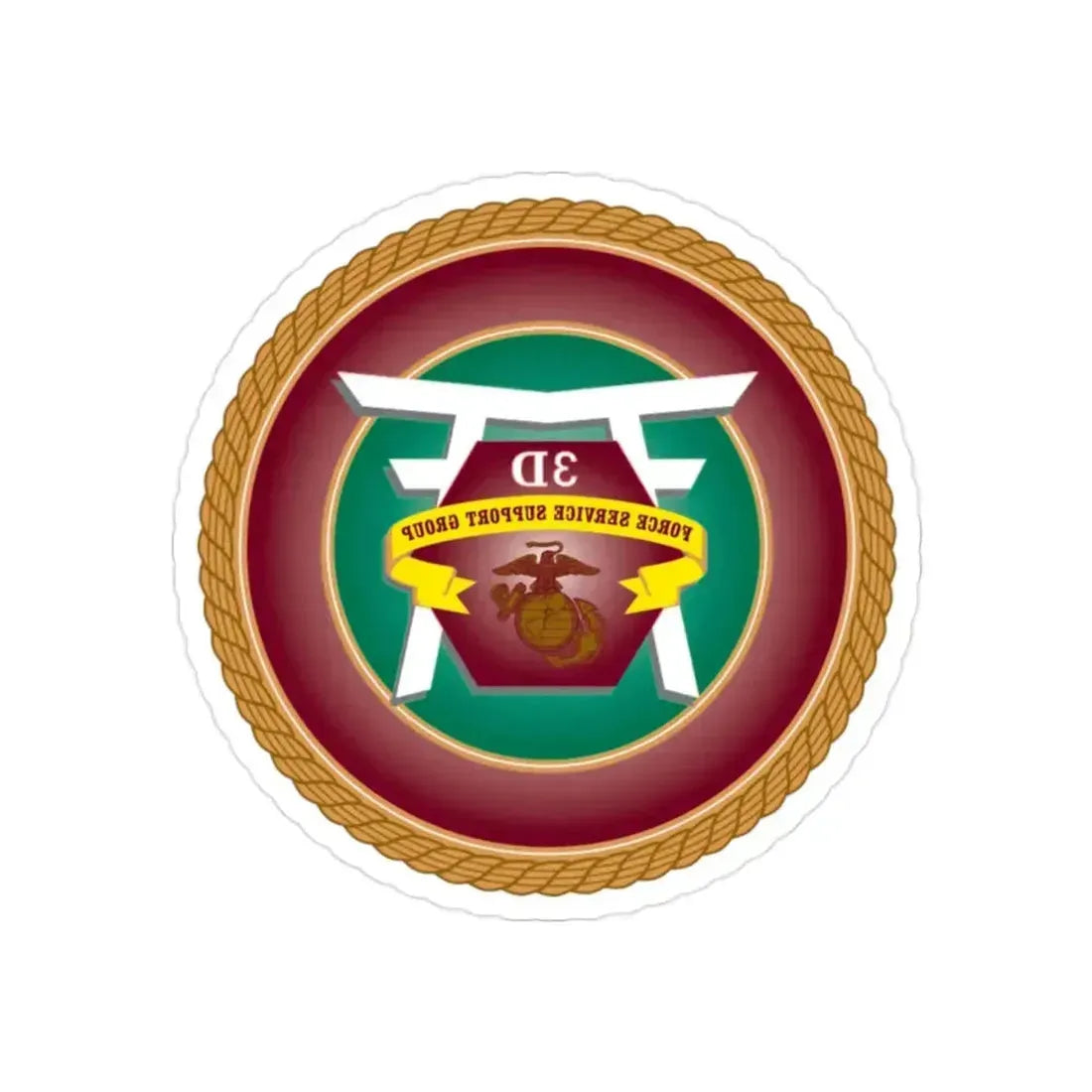3rd Force Service Support Group 3D FSSG (USMC) REVERSE PRINT Transparent Die-Cut STICKER - The Sticker Space