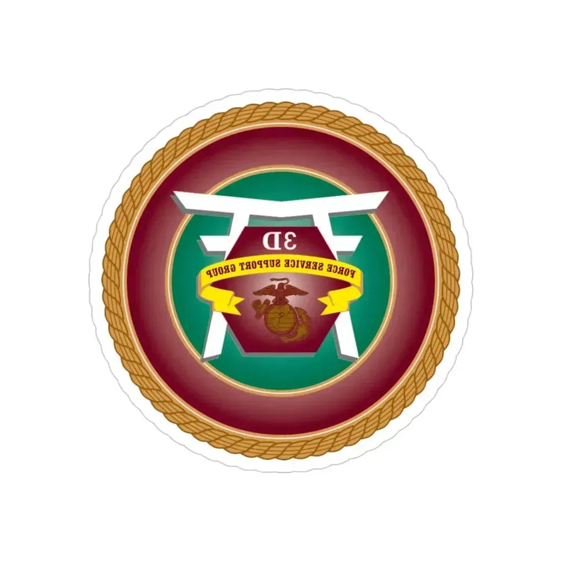 3rd Force Service Support Group 3D FSSG (USMC) REVERSE PRINT Transparent Die-Cut STICKER - The Sticker Space