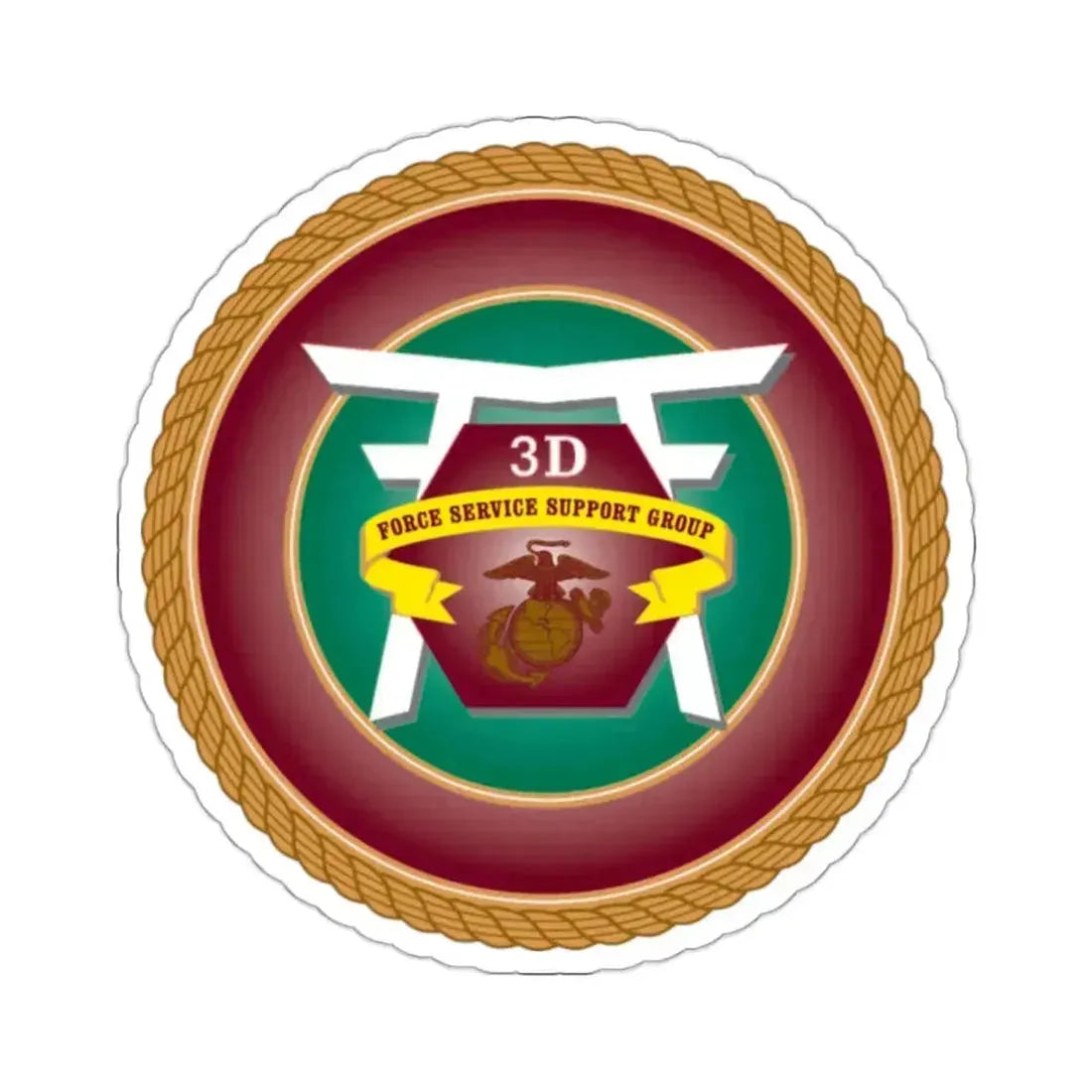 3rd Force Service Support Group 3D FSSG (USMC) STICKER Vinyl Kiss-Cut Decal 2 Inch White - The Sticker Space