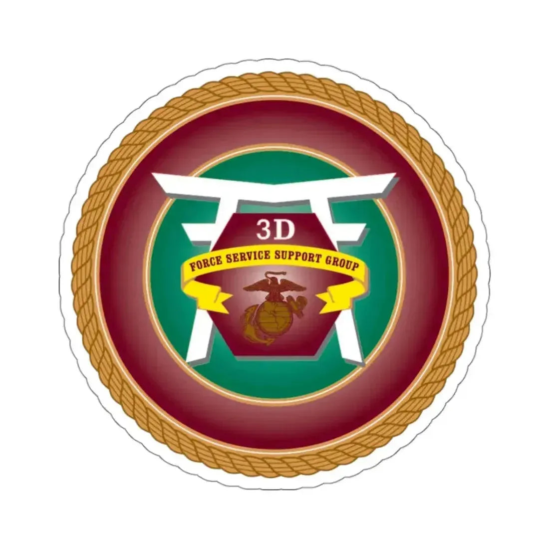 3rd Force Service Support Group 3D FSSG (USMC) STICKER Vinyl Kiss-Cut Decal 3 Inch White - The Sticker Space