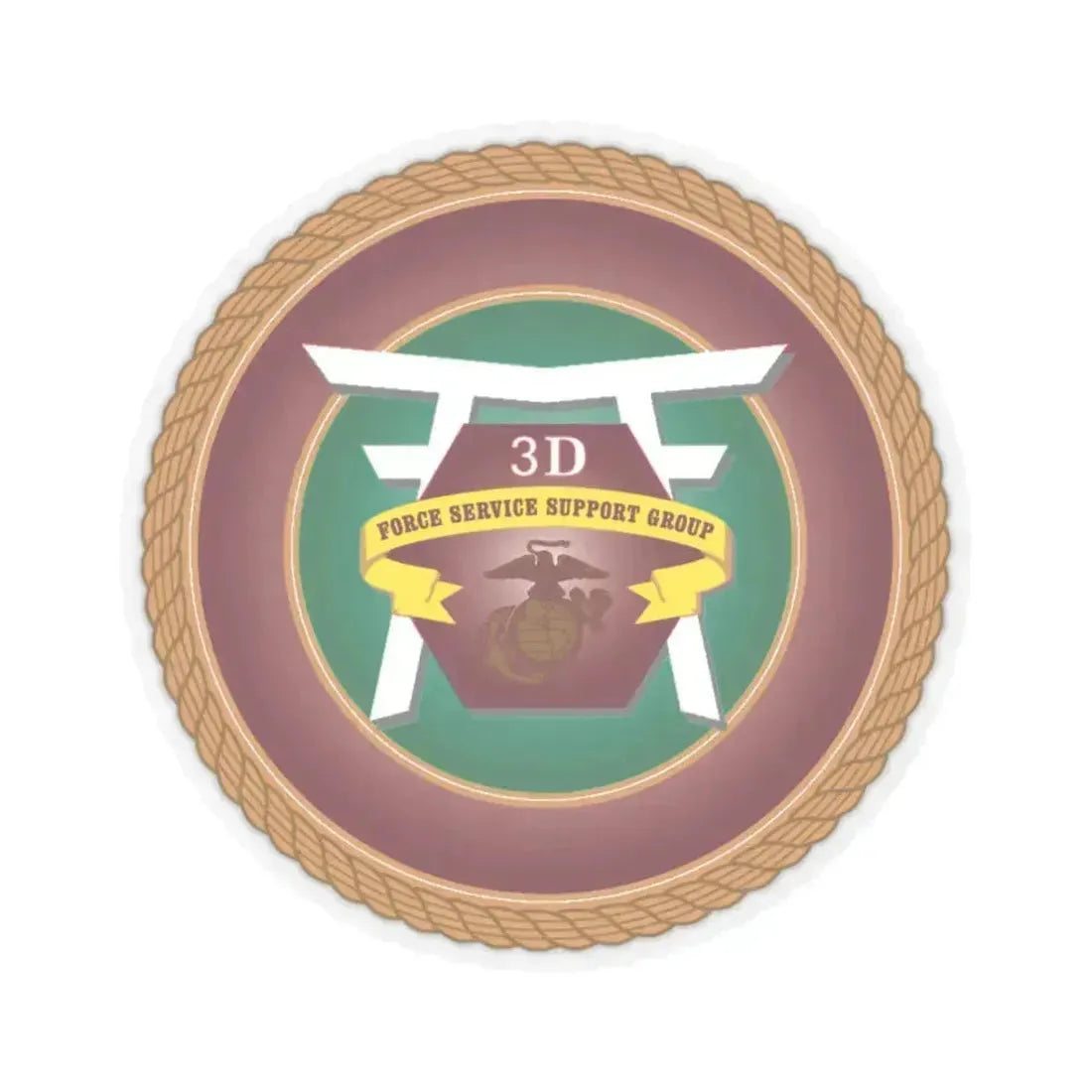 3rd Force Service Support Group 3D FSSG (USMC) STICKER Vinyl Kiss-Cut Decal 4 Inch Transparent - The Sticker Space