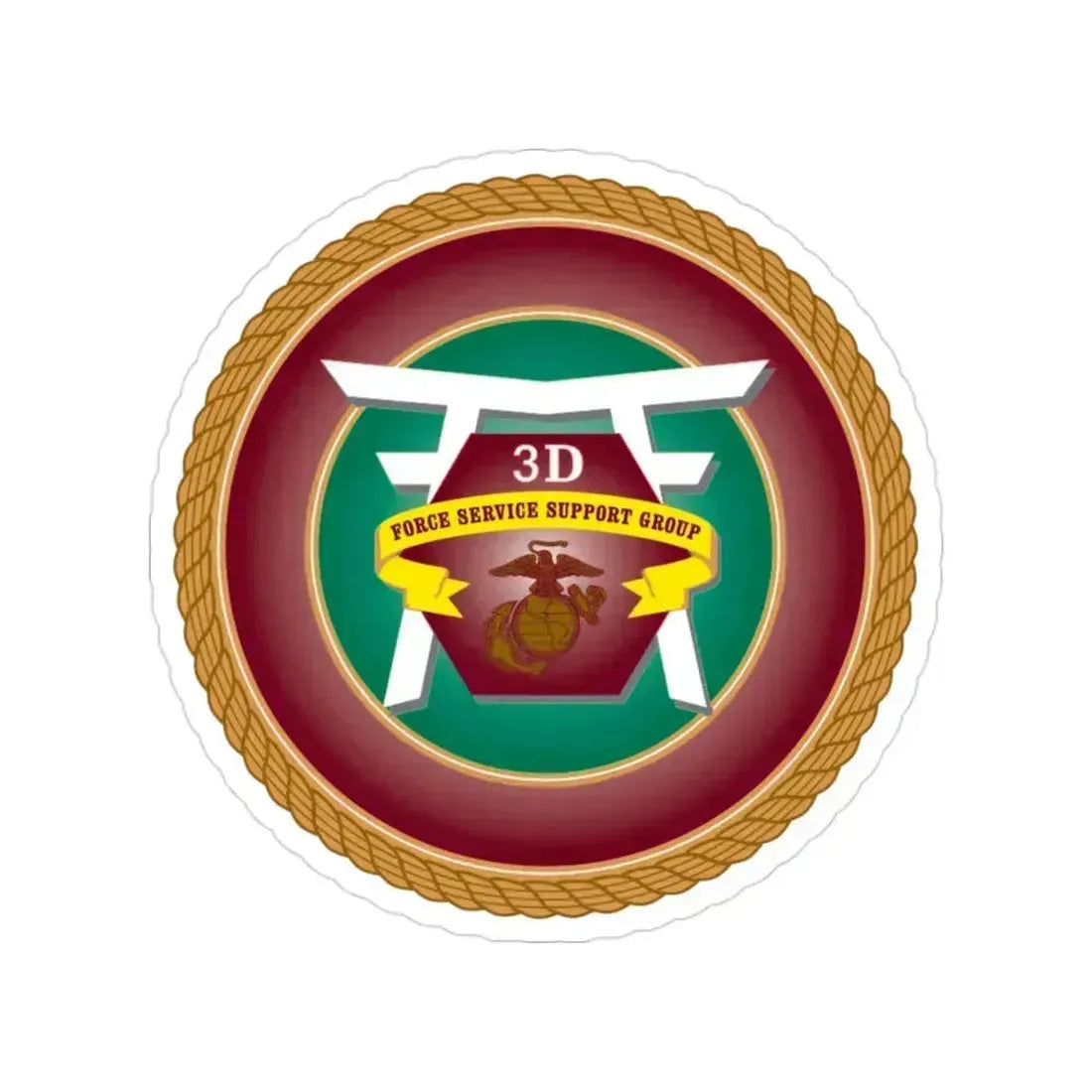 3rd Force Service Support Group 3D FSSG (USMC) Transparent STICKER Die-Cut Vinyl Decal 3 Inch - The Sticker Space