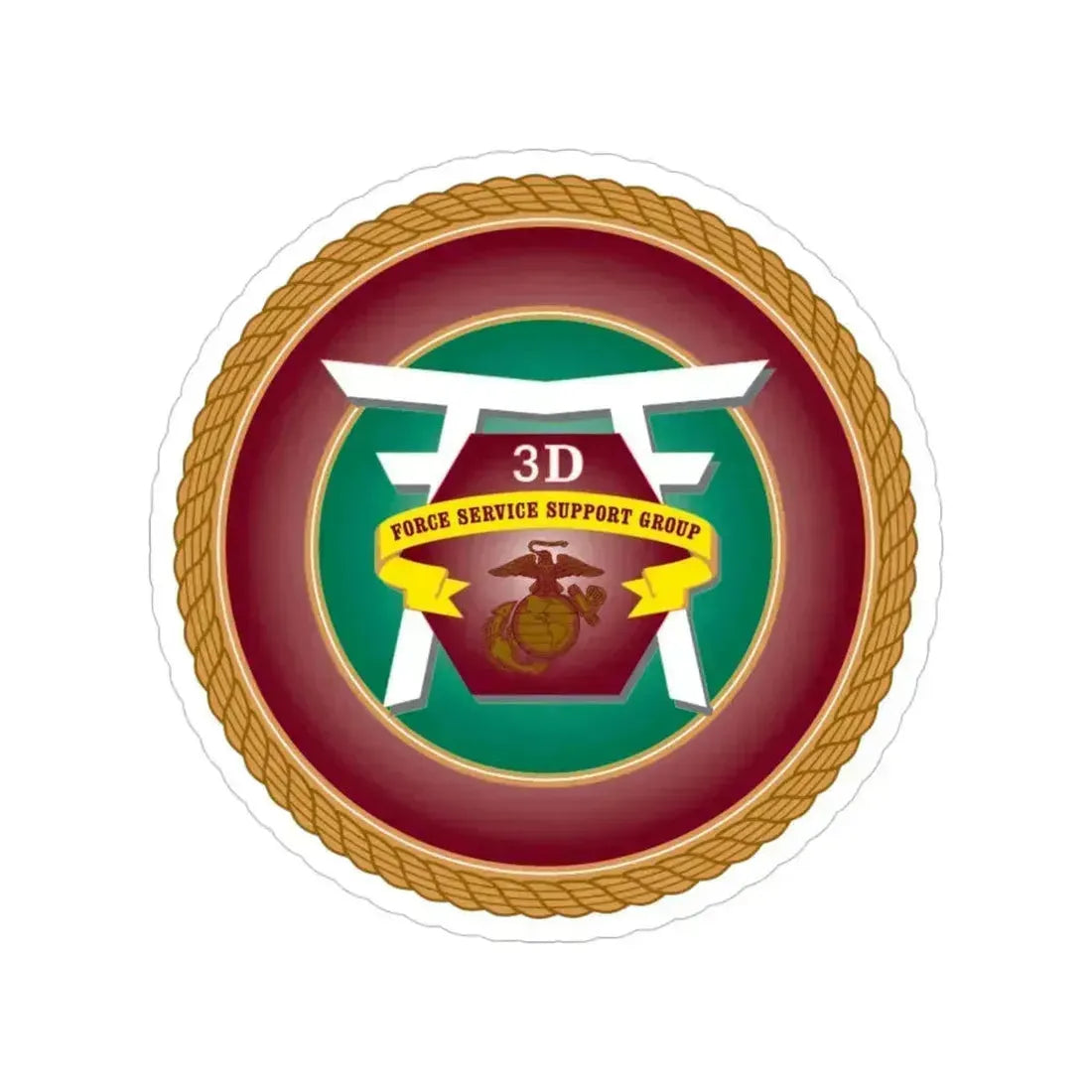 3rd Force Service Support Group 3D FSSG (USMC) Transparent STICKER Die-Cut Vinyl Decal 4 Inch - The Sticker Space