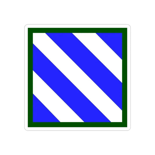 3rd Infantry Division (U.S. Army) REVERSE PRINT Transparent Die-Cut STICKER 6 Inch Die-Cut Transparent - The Sticker Space