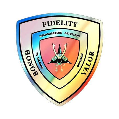 3rd Marine Division HQ Bn (USMC) Holographic STICKER Die-Cut Vinyl Decal 4 Inch - The Sticker Space