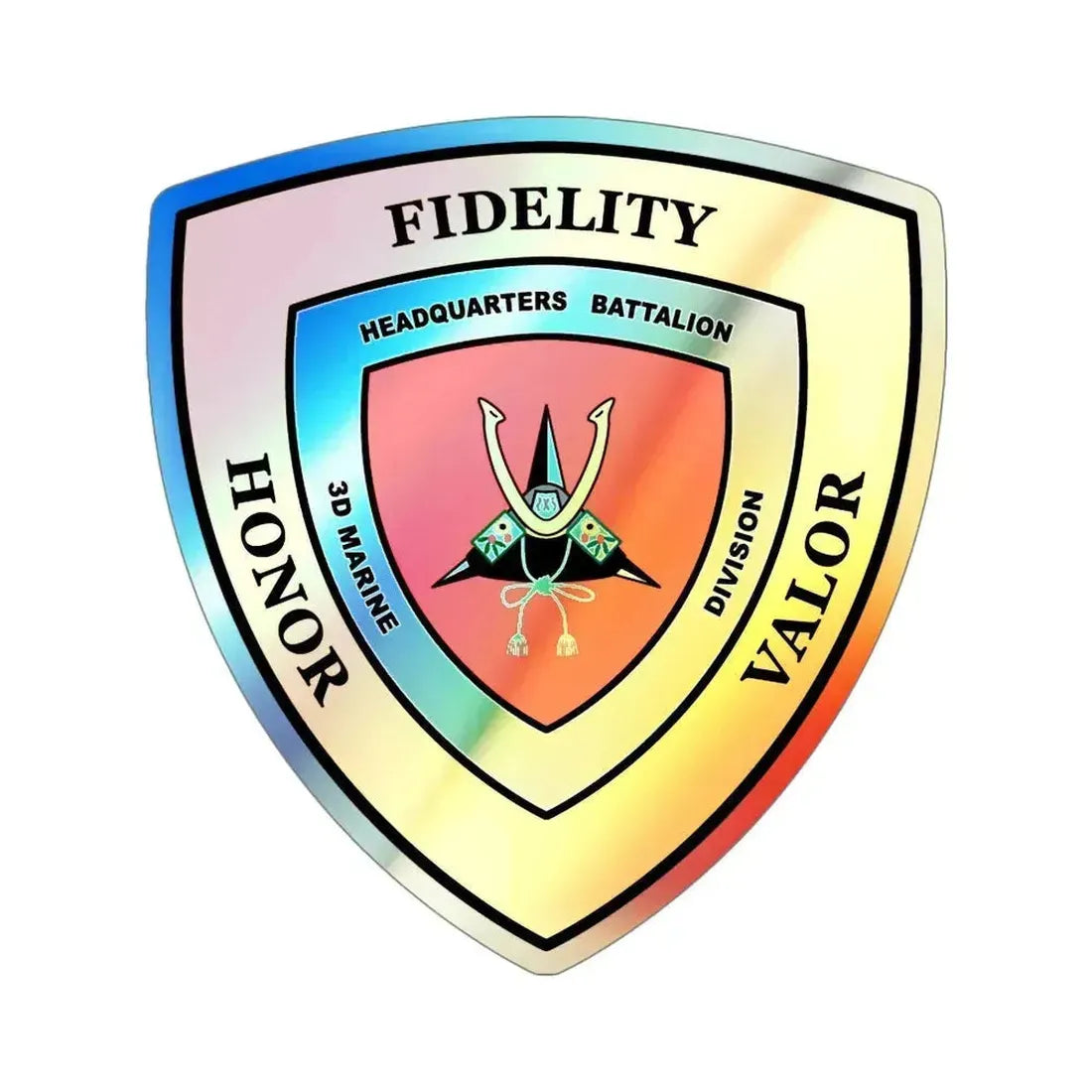 3rd Marine Division HQ Bn (USMC) Holographic STICKER Die-Cut Vinyl Decal 5 Inch - The Sticker Space