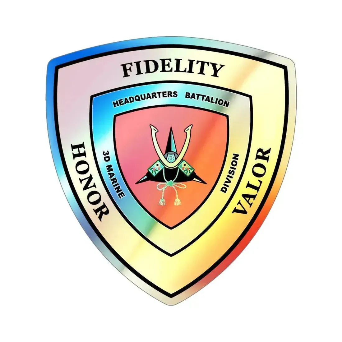 3rd Marine Division HQ Bn (USMC) Holographic STICKER Die-Cut Vinyl Decal - The Sticker Space