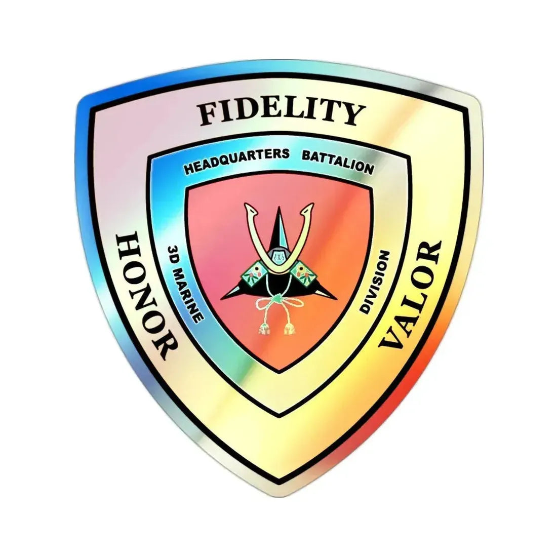 3rd Marine Division HQ Bn (USMC) Holographic STICKER Die-Cut Vinyl Decal - The Sticker Space