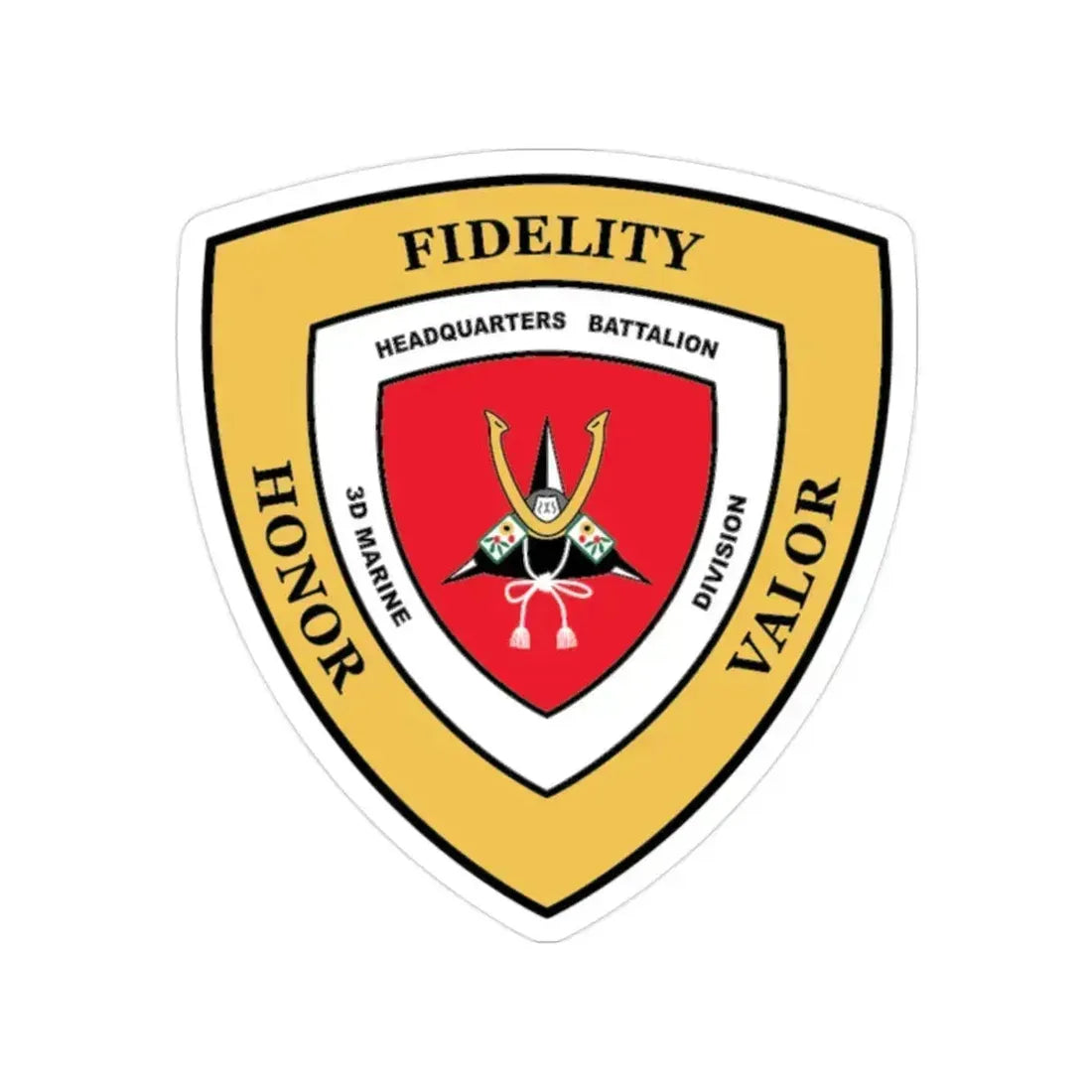 3rd Marine Division HQ Bn (USMC) Transparent STICKER Die-Cut Vinyl Decal 2 Inch - The Sticker Space