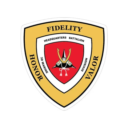 3rd Marine Division HQ Bn (USMC) Transparent STICKER Die-Cut Vinyl Decal 3 Inch - The Sticker Space