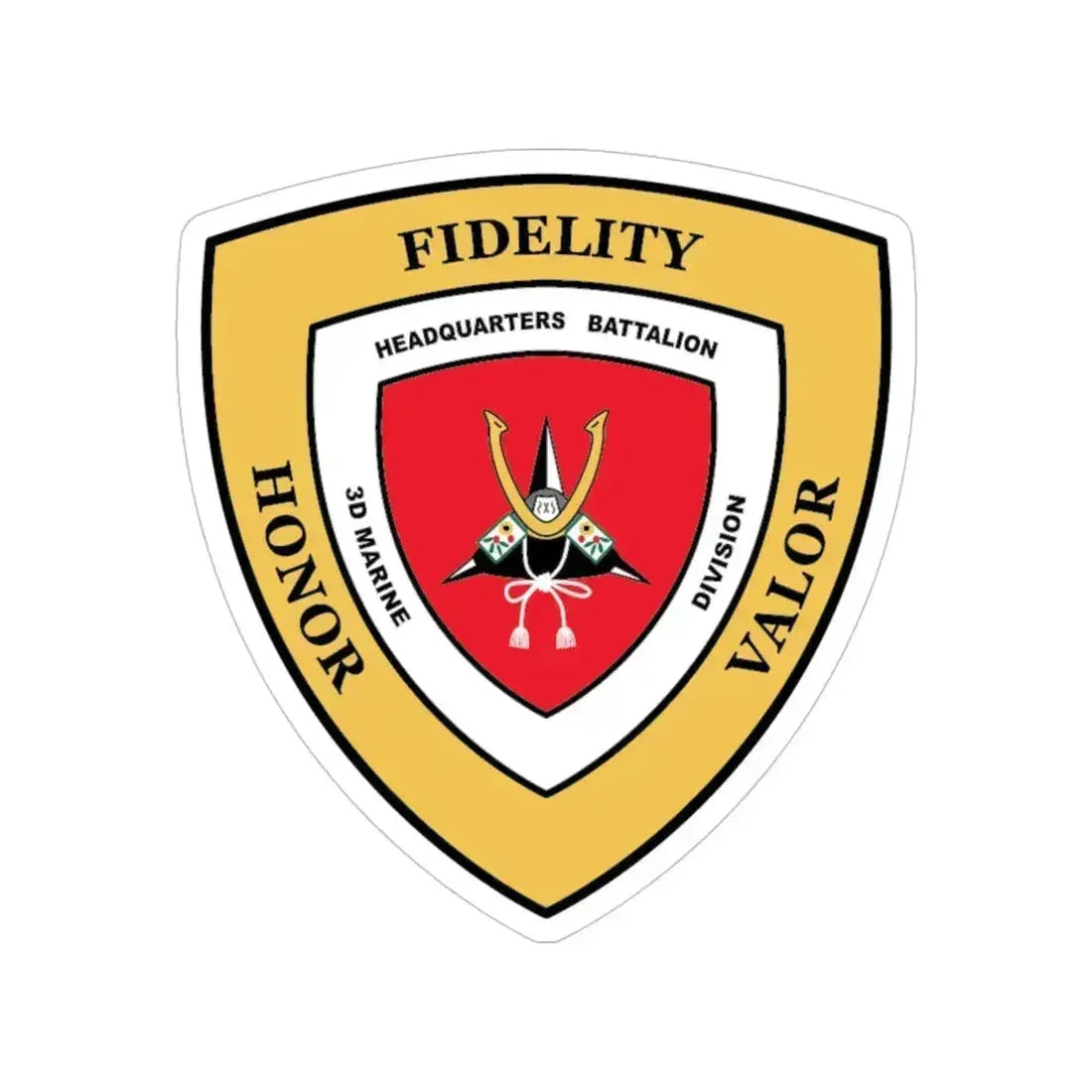 3rd Marine Division HQ Bn (USMC) Transparent STICKER Die-Cut Vinyl Decal 4 Inch - The Sticker Space