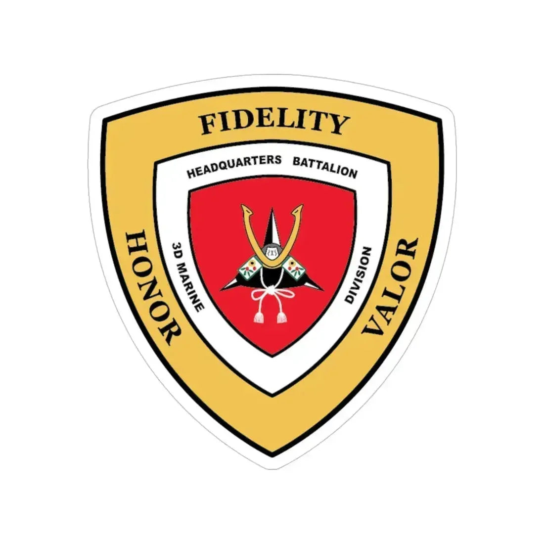 3rd Marine Division HQ Bn (USMC) Transparent STICKER Die-Cut Vinyl Decal 4 Inch - The Sticker Space