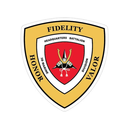 3rd Marine Division HQ Bn (USMC) Transparent STICKER Die-Cut Vinyl Decal 4 Inch - The Sticker Space