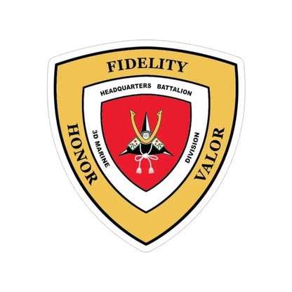 3rd Marine Division HQ Bn (USMC) Transparent STICKER Die-Cut Vinyl Decal - The Sticker Space