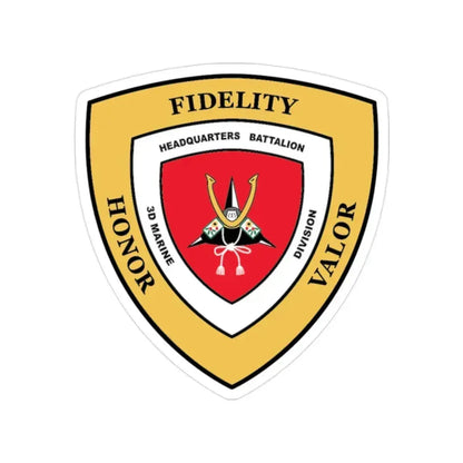 3rd Marine Division HQ Bn (USMC) Transparent STICKER Die-Cut Vinyl Decal - The Sticker Space