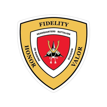 3rd Marine Division HQ Bn (USMC) Transparent STICKER Die-Cut Vinyl Decal - The Sticker Space