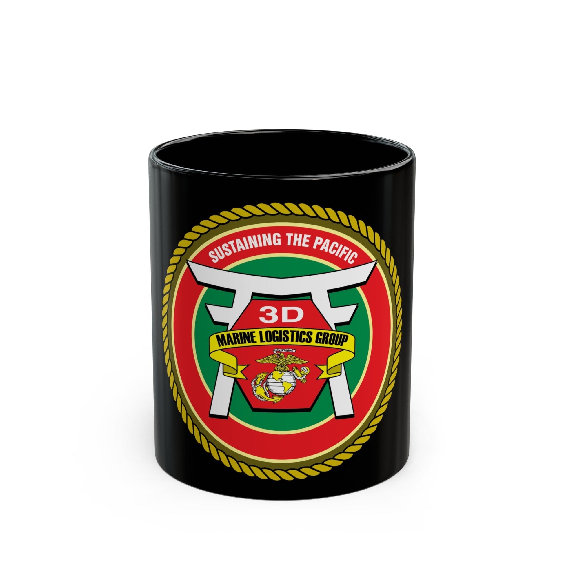 3rd Marines Logistics Group (USMC) Black Coffee Mug-11oz-The Sticker Space