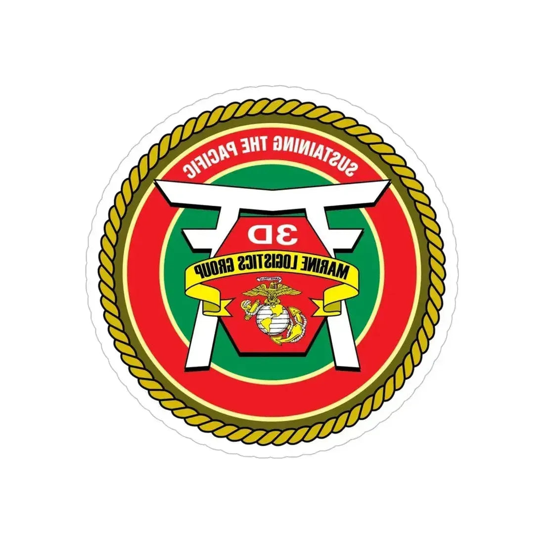 3rd Marines Logistics Group (USMC) REVERSE PRINT Transparent Die-Cut STICKER 6 Inch Die-Cut Transparent - The Sticker Space