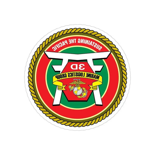 3rd Marines Logistics Group (USMC) REVERSE PRINT Transparent Die-Cut STICKER 6 Inch Die-Cut Transparent - The Sticker Space