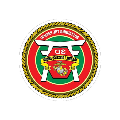 3rd Marines Logistics Group (USMC) REVERSE PRINT Transparent Die-Cut STICKER - The Sticker Space