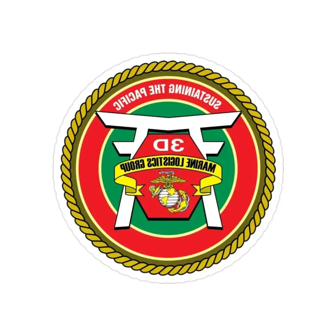 3rd Marines Logistics Group (USMC) REVERSE PRINT Transparent Die-Cut STICKER - The Sticker Space
