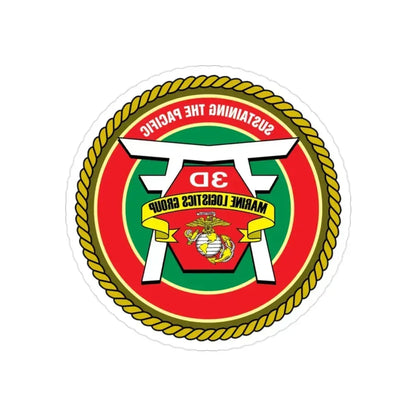3rd Marines Logistics Group (USMC) REVERSE PRINT Transparent Die-Cut STICKER - The Sticker Space