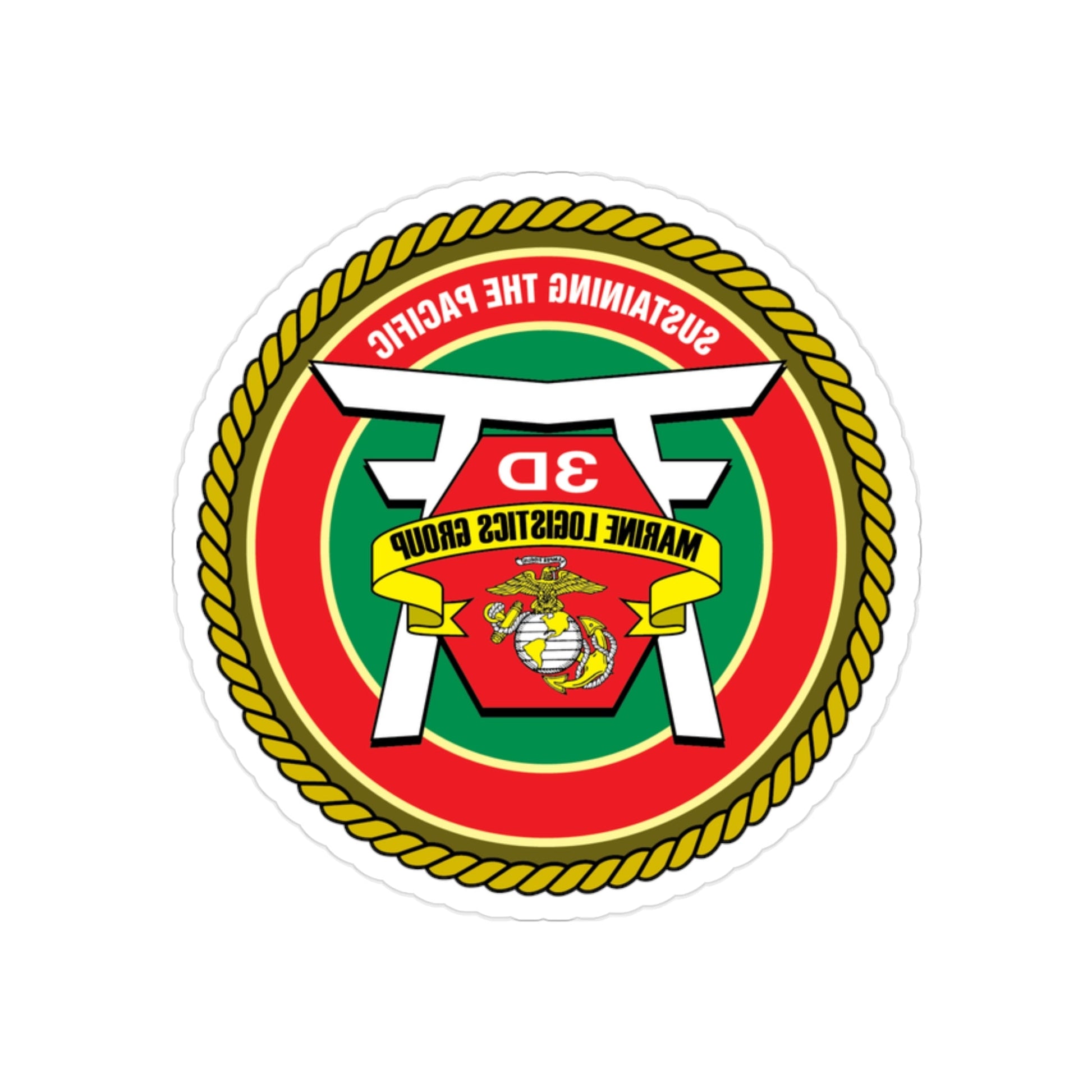 3rd Marines Logistics Group (USMC) REVERSE PRINT Transparent STICKER-2" × 2"-The Sticker Space