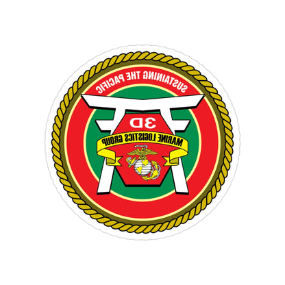 3rd Marines Logistics Group (USMC) REVERSE PRINT Transparent STICKER-3" × 3"-The Sticker Space