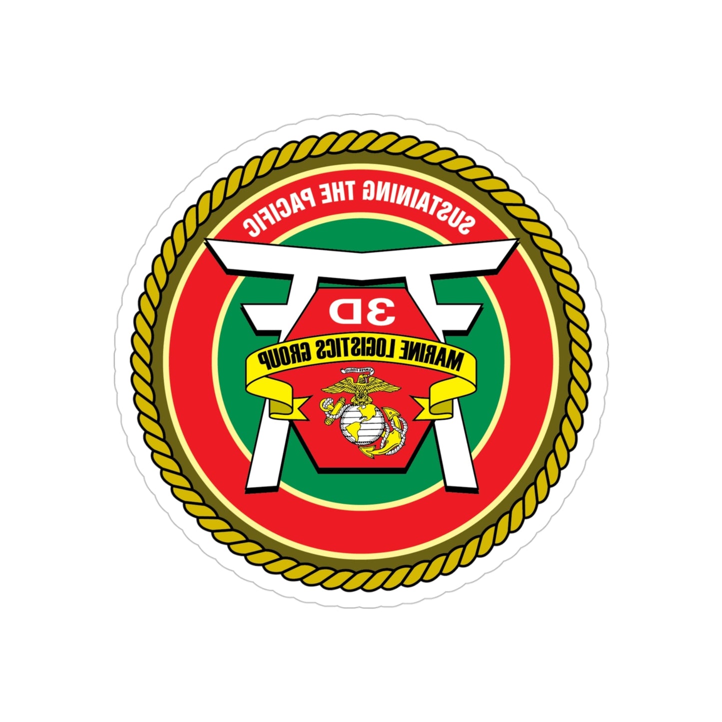 3rd Marines Logistics Group (USMC) REVERSE PRINT Transparent STICKER-4" × 4"-The Sticker Space