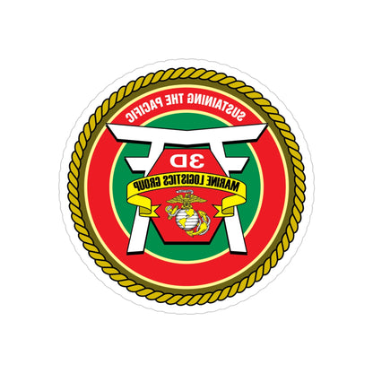 3rd Marines Logistics Group (USMC) REVERSE PRINT Transparent STICKER-4" × 4"-The Sticker Space