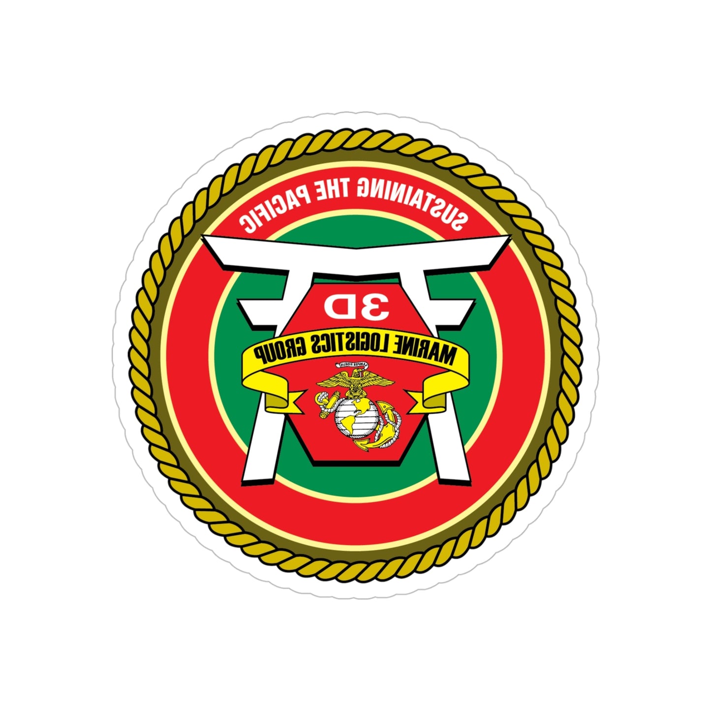 3rd Marines Logistics Group (USMC) REVERSE PRINT Transparent STICKER-5" × 5"-The Sticker Space