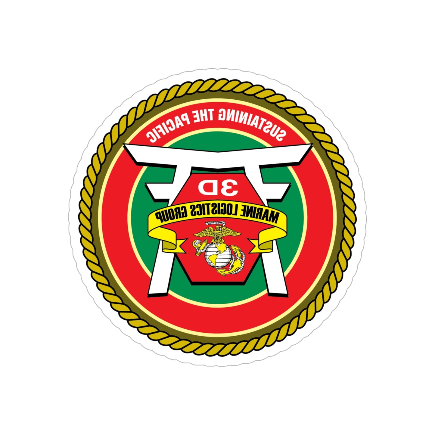 3rd Marines Logistics Group (USMC) REVERSE PRINT Transparent STICKER-6 Inch-The Sticker Space