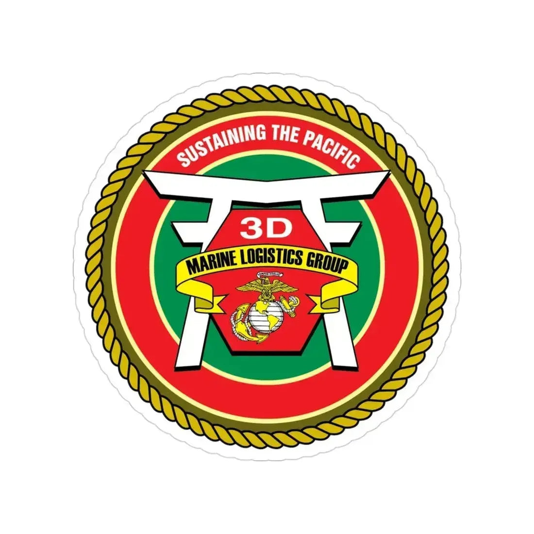 3rd Marines Logistics Group (USMC) Transparent STICKER Die-Cut Vinyl Decal 3 Inch - The Sticker Space