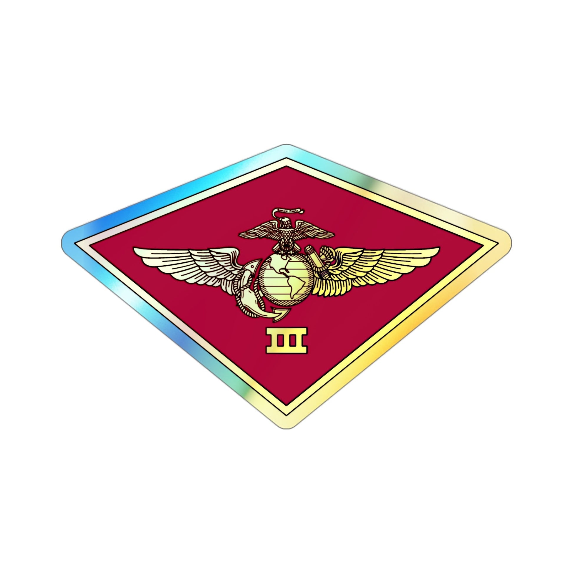 3rd MAW 3D MAW (USMC) Holographic STICKER Die-Cut Vinyl Decal-3 Inch-The Sticker Space