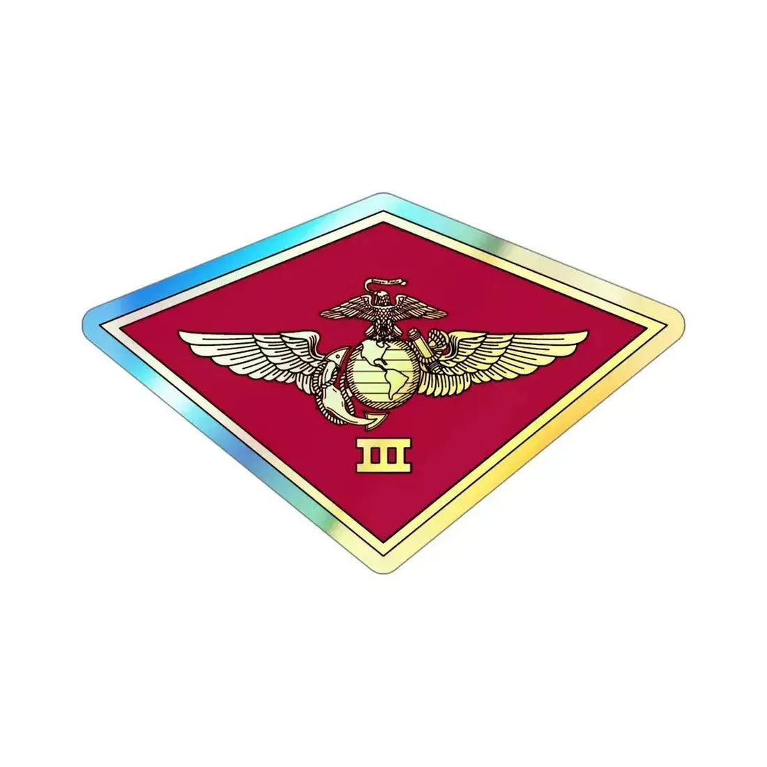 3rd MAW 3D MAW (USMC) Holographic STICKER Die-Cut Vinyl Decal 4 Inch Holographic - The Sticker Space