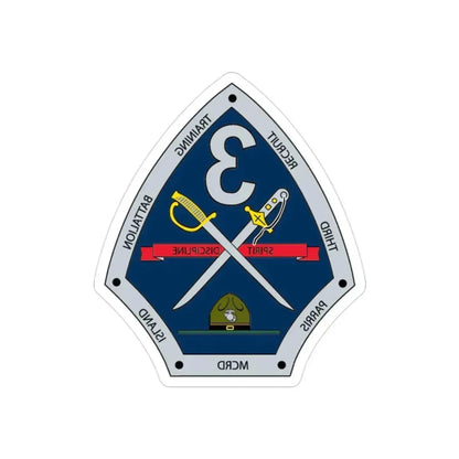 3rd Recruit Training Battalion (USMC) REVERSE PRINT Transparent Die-Cut STICKER 2 Inch Die-Cut Transparent - The Sticker Space
