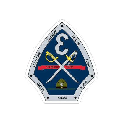 3rd Recruit Training Battalion (USMC) REVERSE PRINT Transparent Die-Cut STICKER 4 Inch Die-Cut Transparent - The Sticker Space